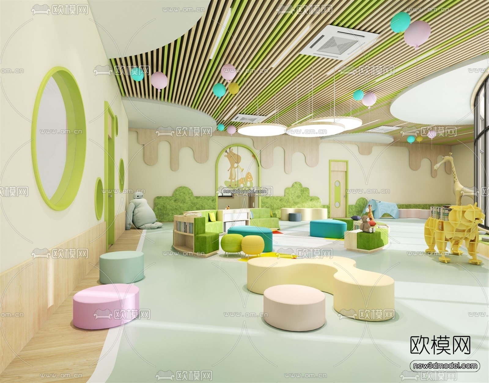Interior 3D Model of Kindergarten – 3D Scene – 087 – VRAY - thumbnail 3