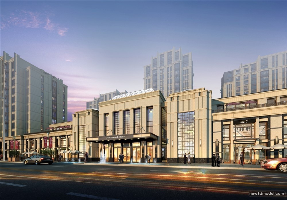 3D Models of Commercial Building – Exterior 3D Scenes – 711 – VRAY - thumbnail 3