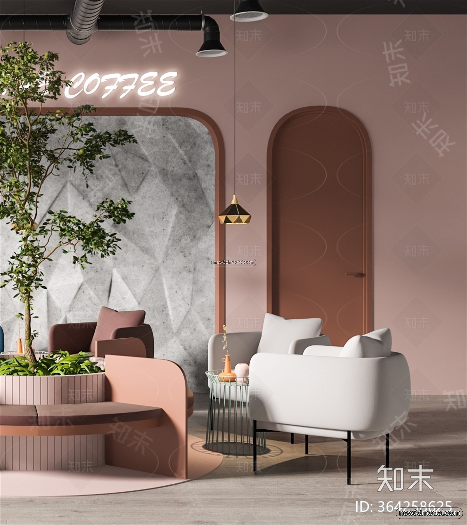Restaurant and Fastfood 3D Scene – 3D Blocks – 299 – VRAY - thumbnail 3