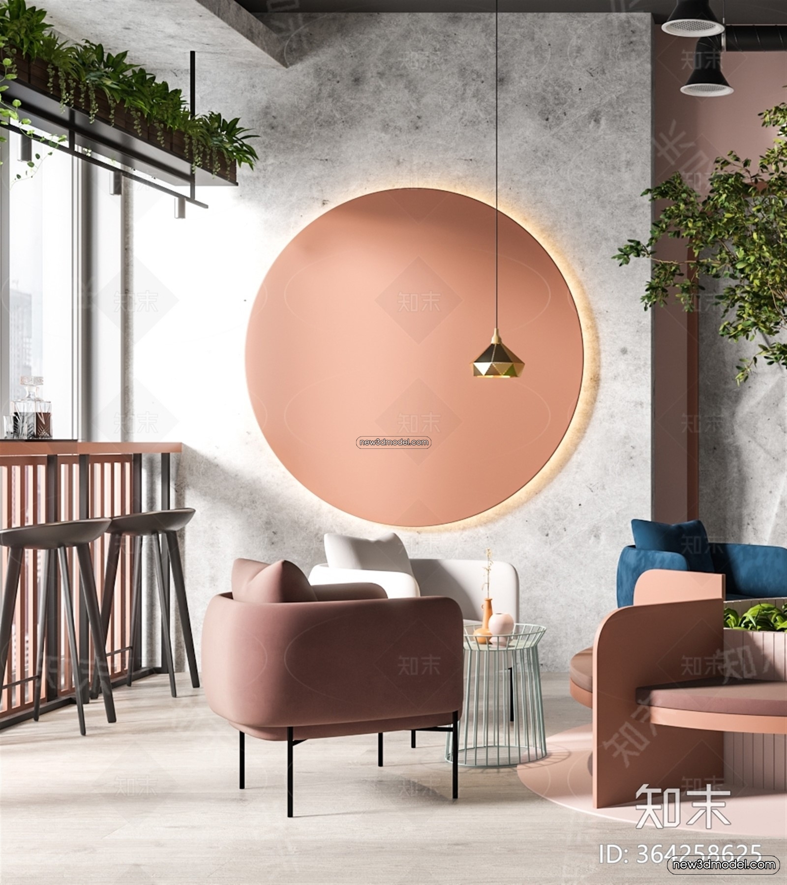 Restaurant and Fastfood 3D Scene – 3D Blocks – 299 – VRAY - thumbnail 2