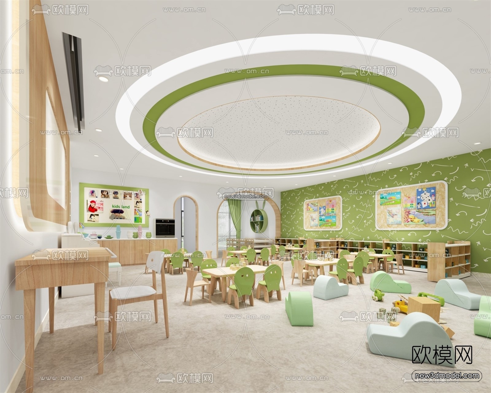 Interior 3D Model of Kindergarten – 3D Scene – 093 – VRAY - thumbnail 4