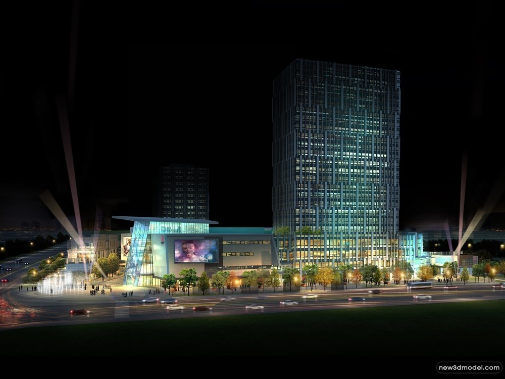 3D Models of Commercial Building – Exterior 3D Scenes – 715 – VRAY - thumbnail 3