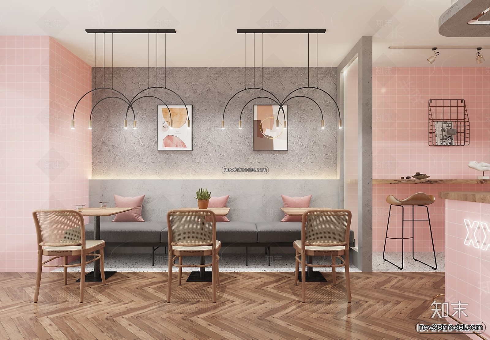 Restaurant and Fastfood 3D Scene – 3D Blocks – 300 – VRAY - thumbnail 2