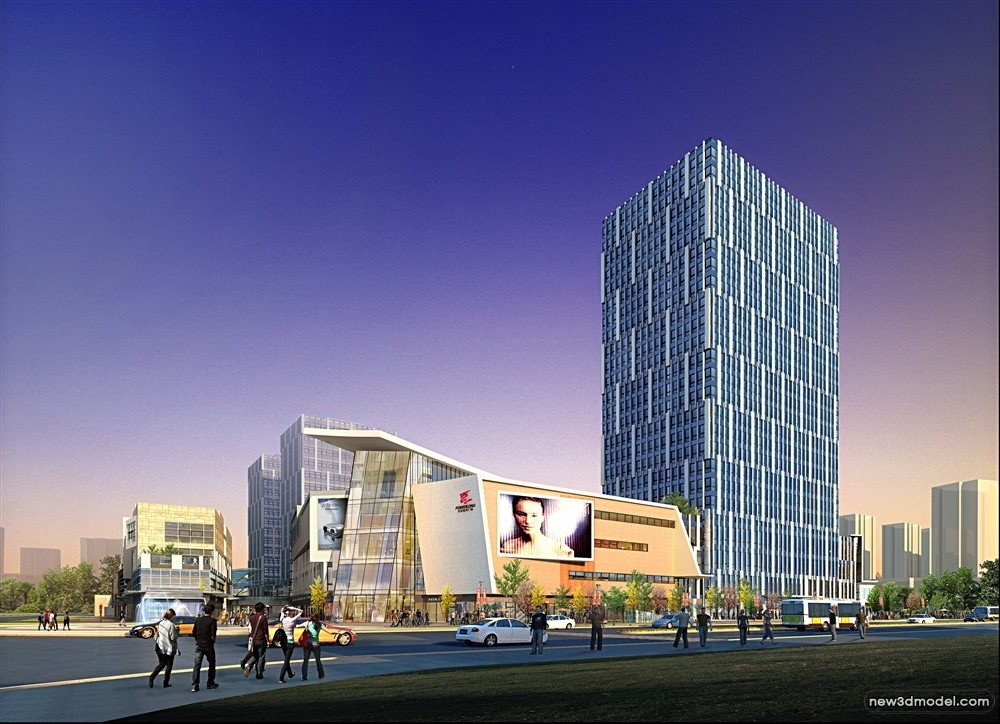 3D Models of Commercial Building – Exterior 3D Scenes – 720 – VRAY - thumbnail 2
