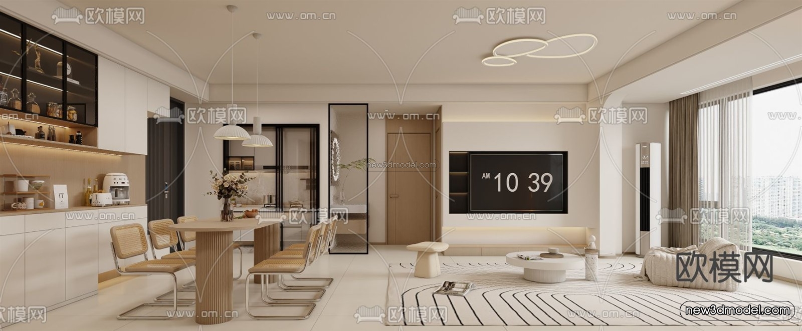 Modern Style Interior 3D Blocks and 3D Models – Living Room 3D Scene – 105 – CORONA - thumbnail 2