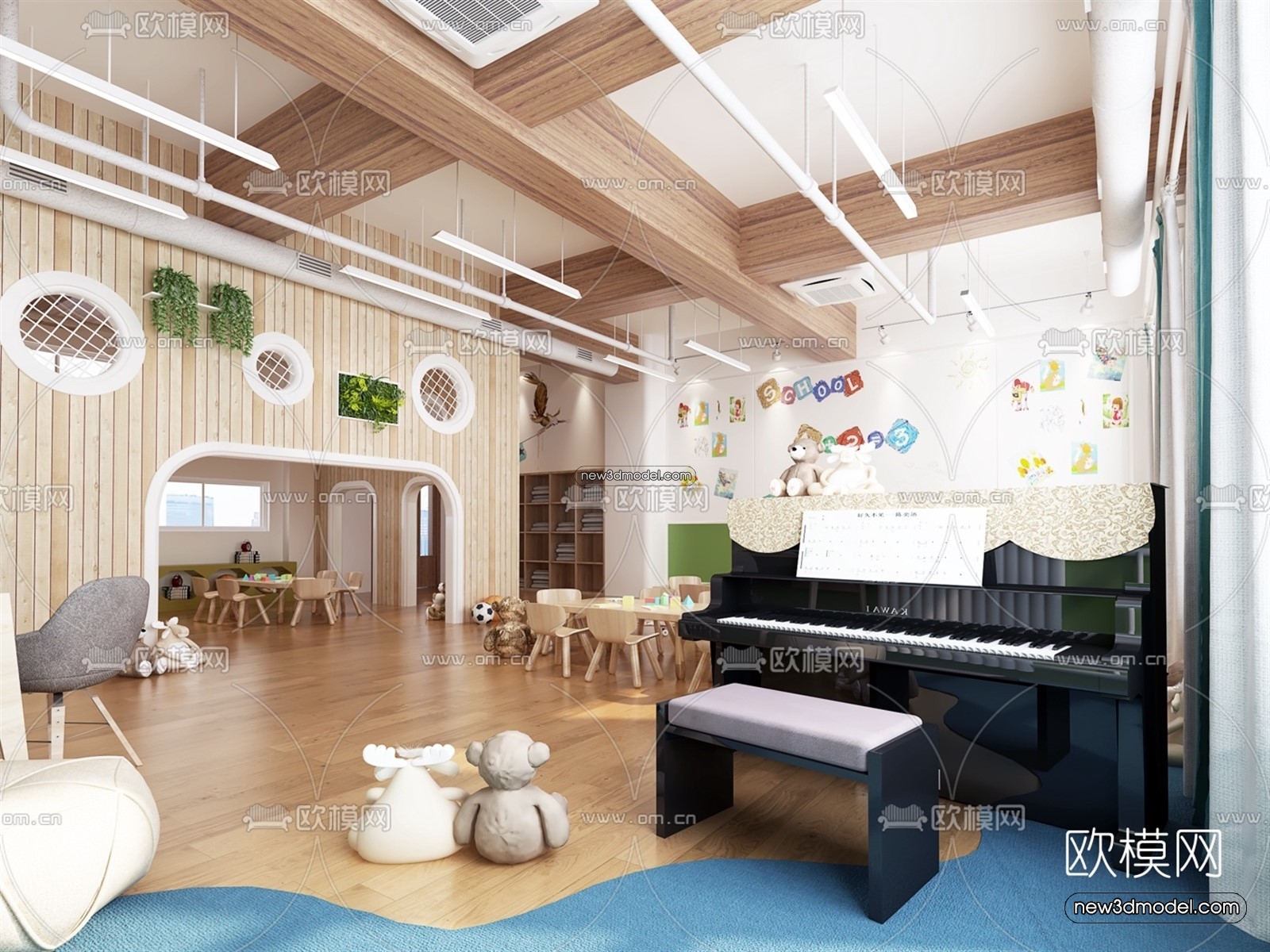 Interior 3D Model of Kindergarten – 3D Scene – 107 – VRAY - thumbnail 2