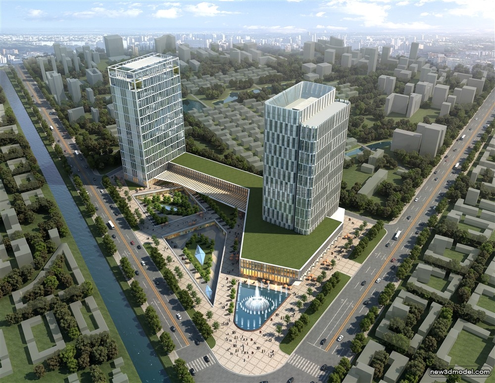 3D Models of Commercial Building – Exterior 3D Scenes – 557 – VRAY - thumbnail 3