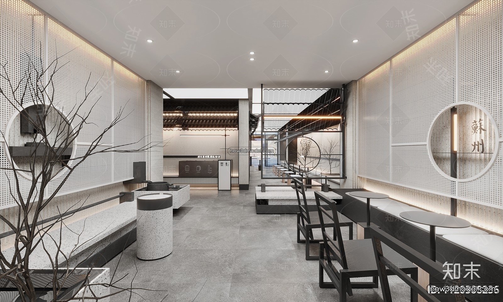 Restaurant and Fastfood 3D Scene – 3D Blocks – 307 – VRAY - thumbnail 4