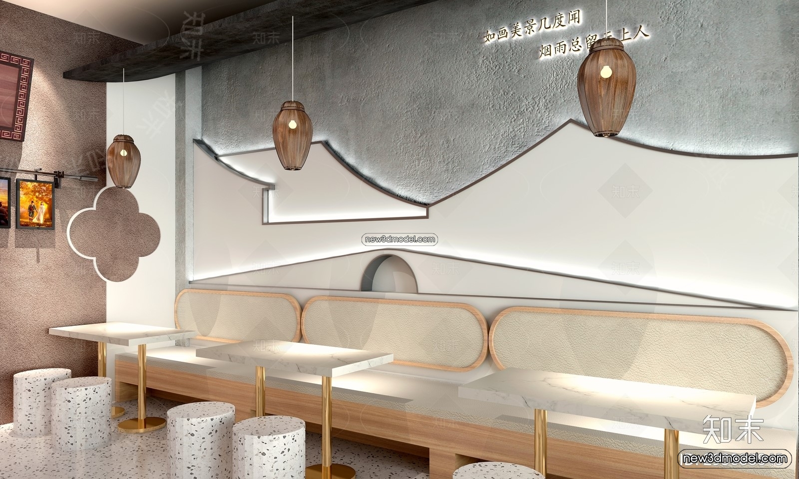 Restaurant and Fastfood 3D Scene – 3D Blocks – 306 – VRAY - thumbnail 2
