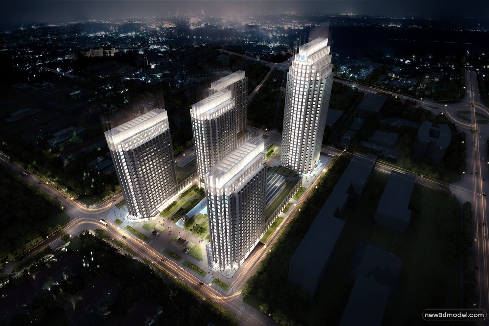 3D Models of Commercial Building – Exterior 3D Scenes – 721 – VRAY - thumbnail 5