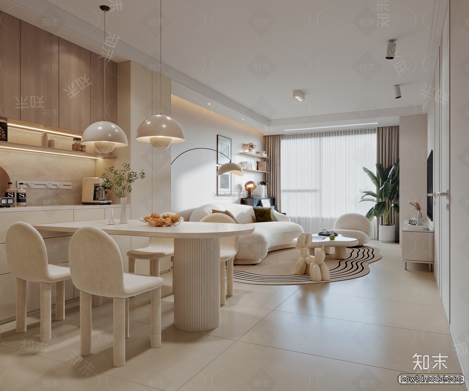 Modern Style Interior 3D Blocks and 3D Models – Living Room 3D Scene – 107 – CORONA - thumbnail 4