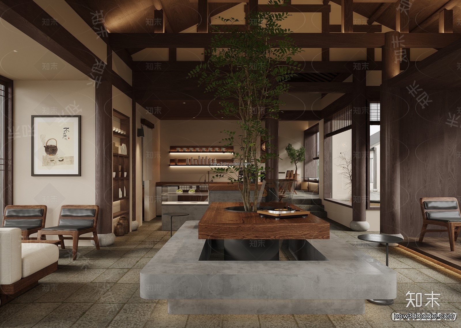 Restaurant and Fastfood 3D Scene – 3D Blocks – 309 – VRAY - thumbnail 4