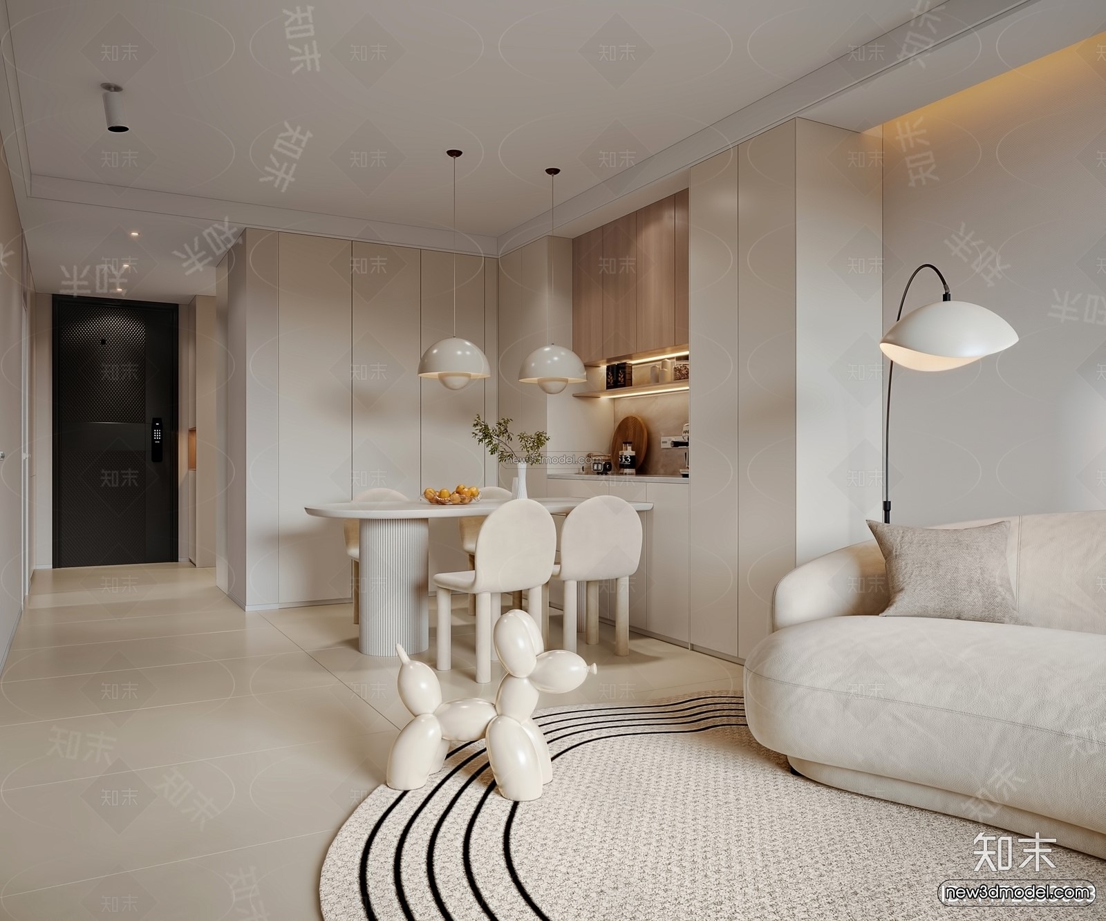 Modern Style Interior 3D Blocks and 3D Models – Living Room 3D Scene – 107 – CORONA - thumbnail 3