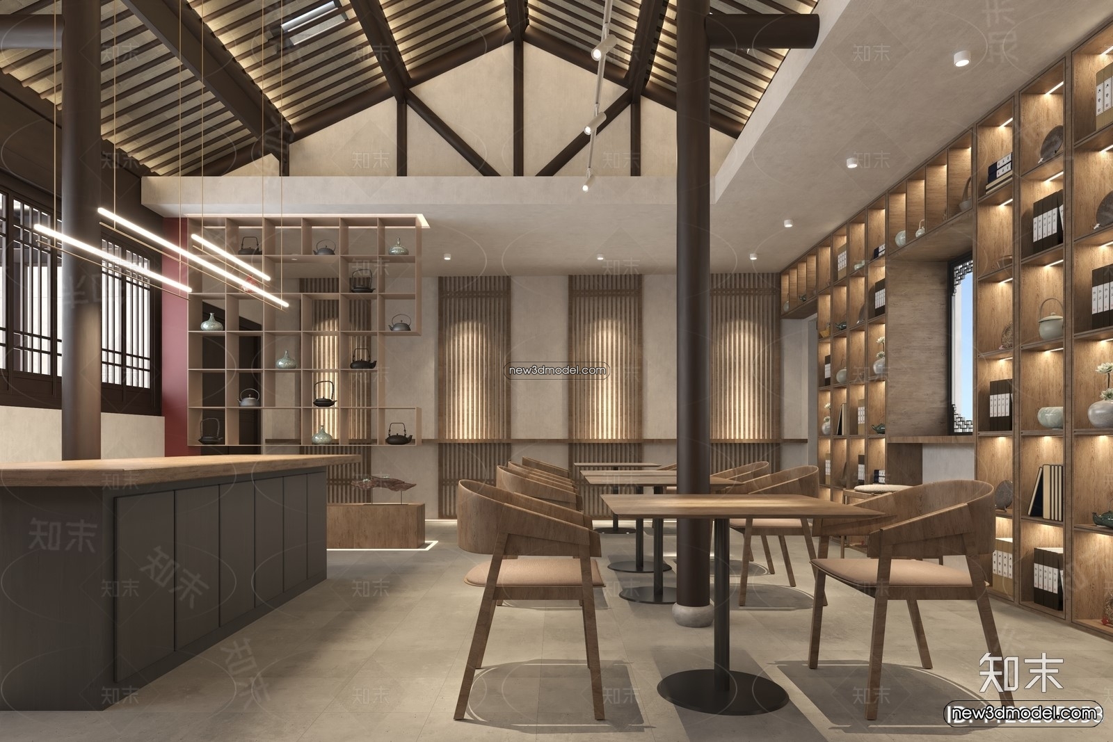 Restaurant and Fastfood 3D Scene – 3D Blocks – 310 – VRAY - thumbnail 3