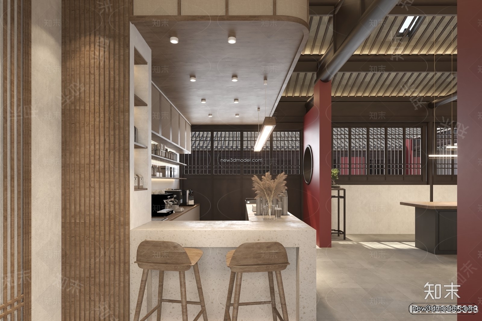Restaurant and Fastfood 3D Scene – 3D Blocks – 310 – VRAY - thumbnail 2