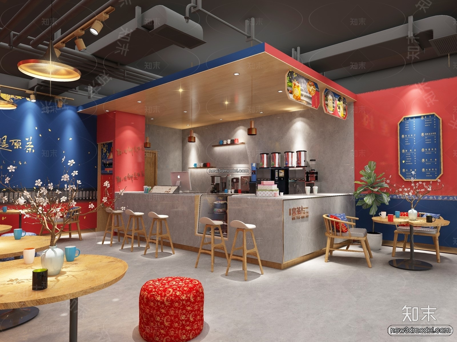 Restaurant and Fastfood 3D Scene – 3D Blocks – 311 – VRAY - thumbnail 3