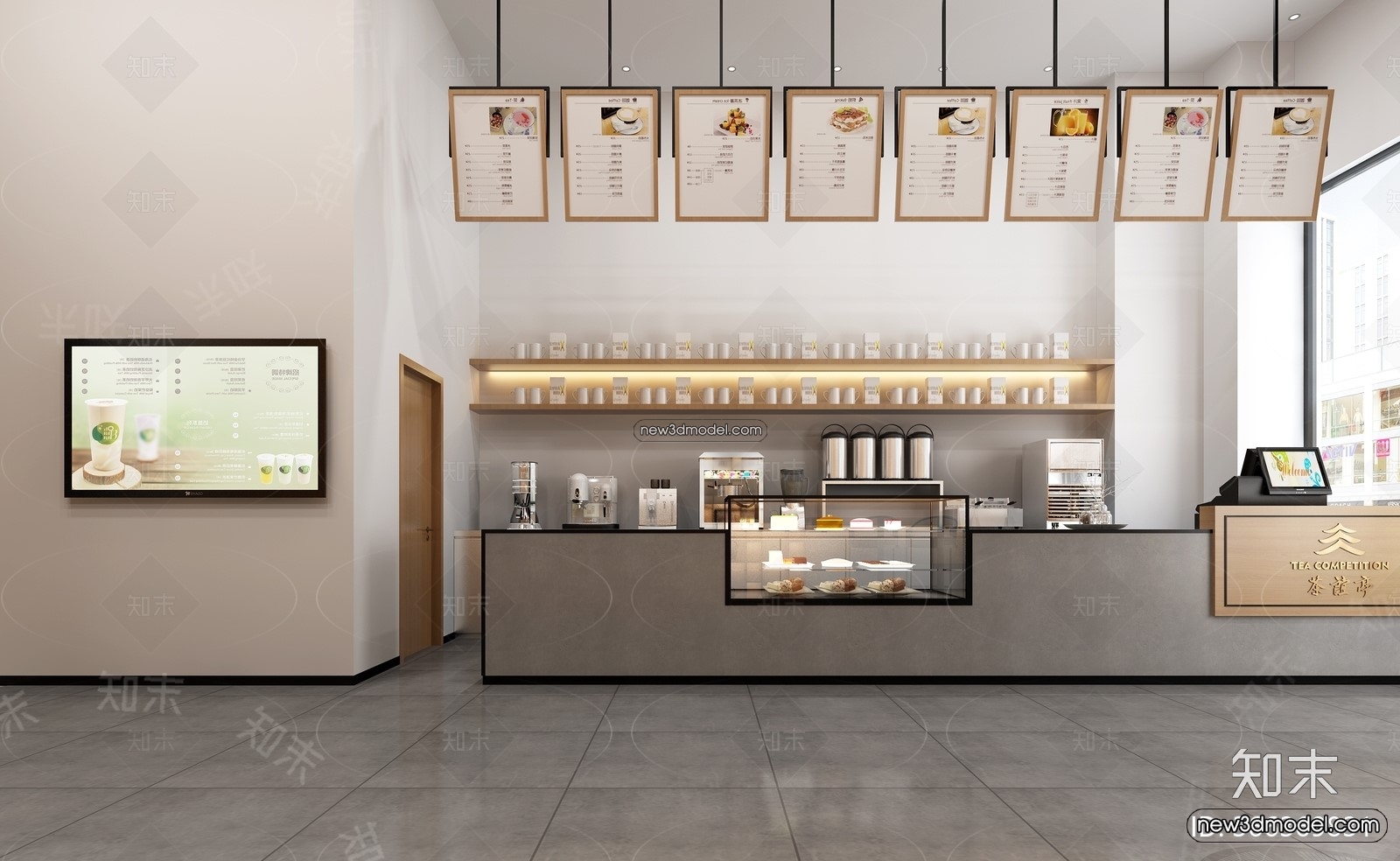 Restaurant and Fastfood 3D Scene – 3D Blocks – 314 – VRAY - thumbnail 4