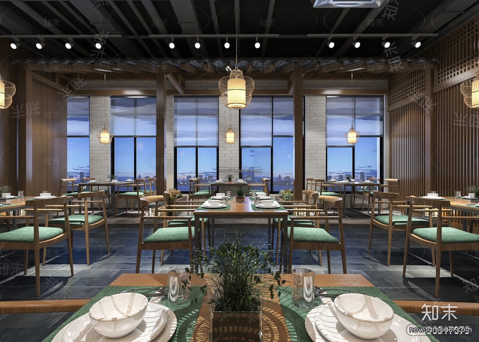 Restaurant and Fastfood 3D Scene – 3D Blocks – 159 – VRAY - thumbnail 2