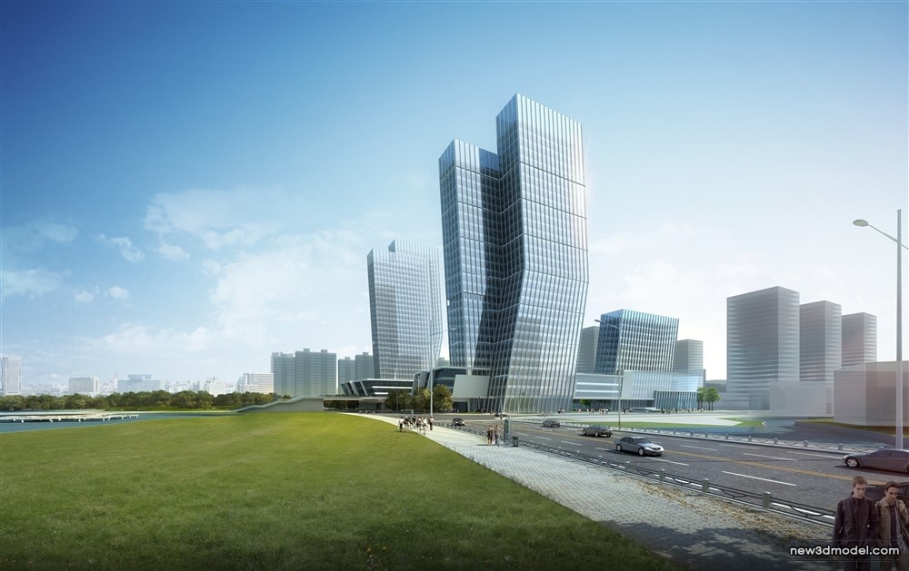 3D Models of Commercial Building – Exterior 3D Scenes – 730 – VRAY - thumbnail 3