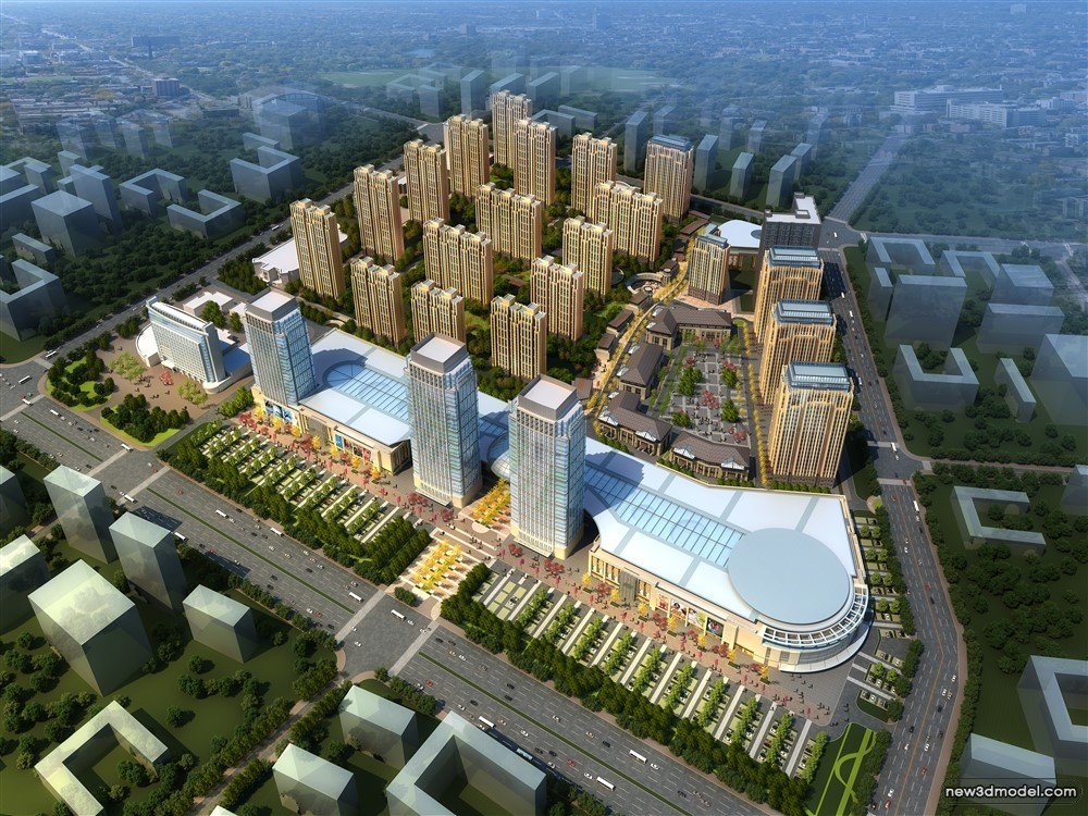 3D Models of Commercial Building – Exterior 3D Scenes – 727 – VRAY - thumbnail 3