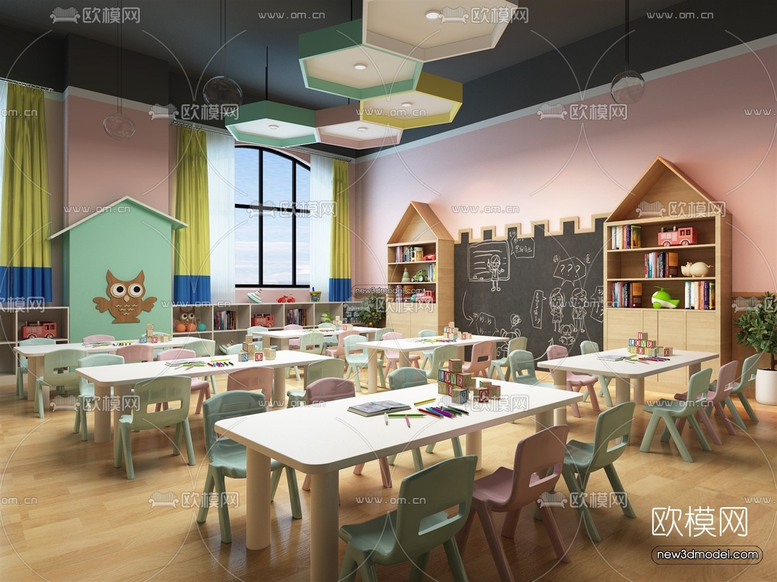 Interior 3D Model of Kindergarten – 3D Scene – 004 – VRAY - thumbnail 2