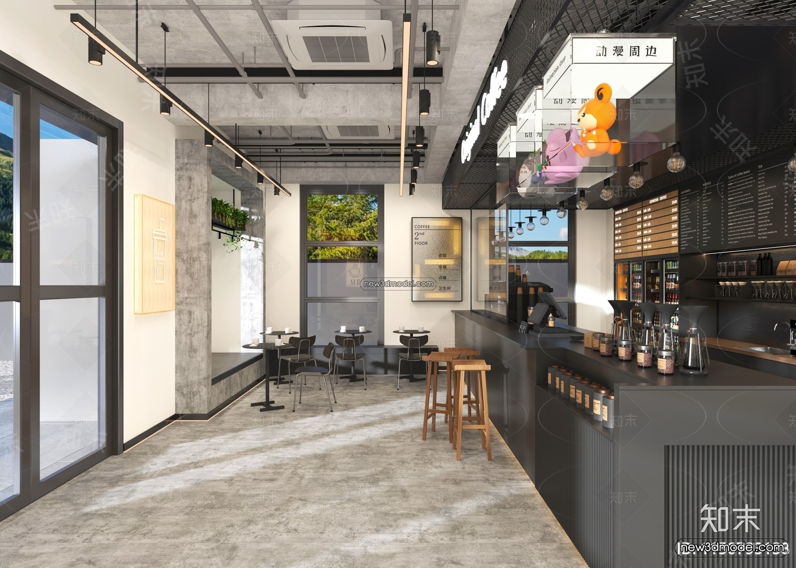 Restaurant and Fastfood 3D Scene – 3D Blocks – 164 – VRAY - thumbnail 3