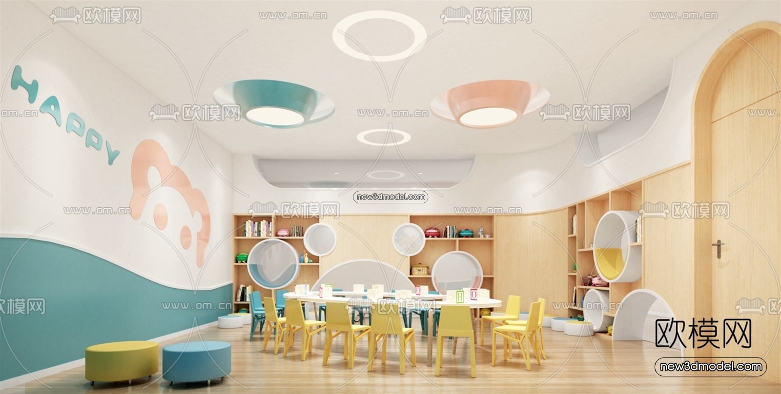 Interior 3D Model of Kindergarten – 3D Scene – 008 – VRAY - thumbnail 2