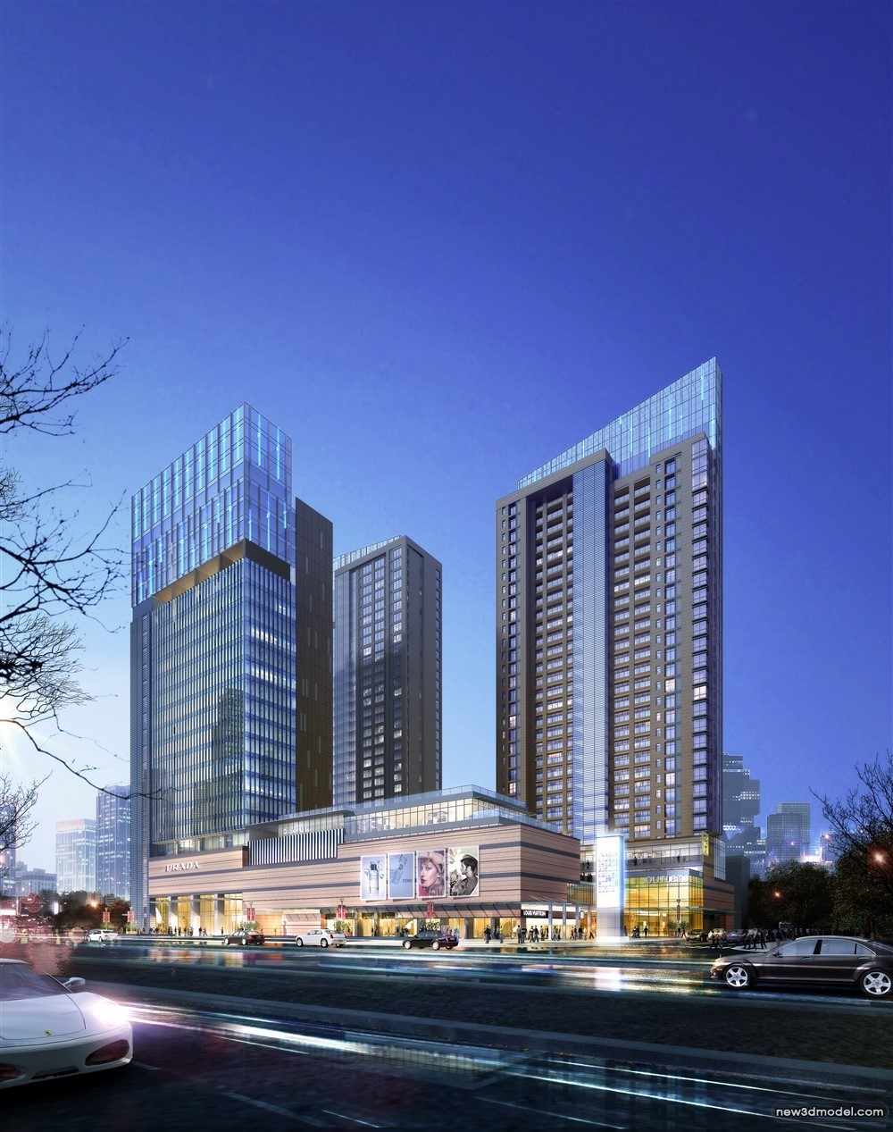 3D Models of Commercial Building – Exterior 3D Scenes – 733 – VRAY - thumbnail 2