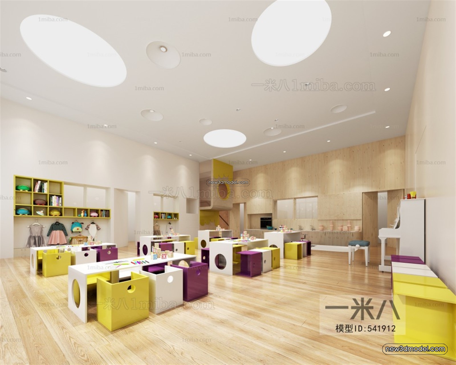 Interior 3D Model of Kindergarten – 3D Scene – 012 – VRAY - thumbnail 2