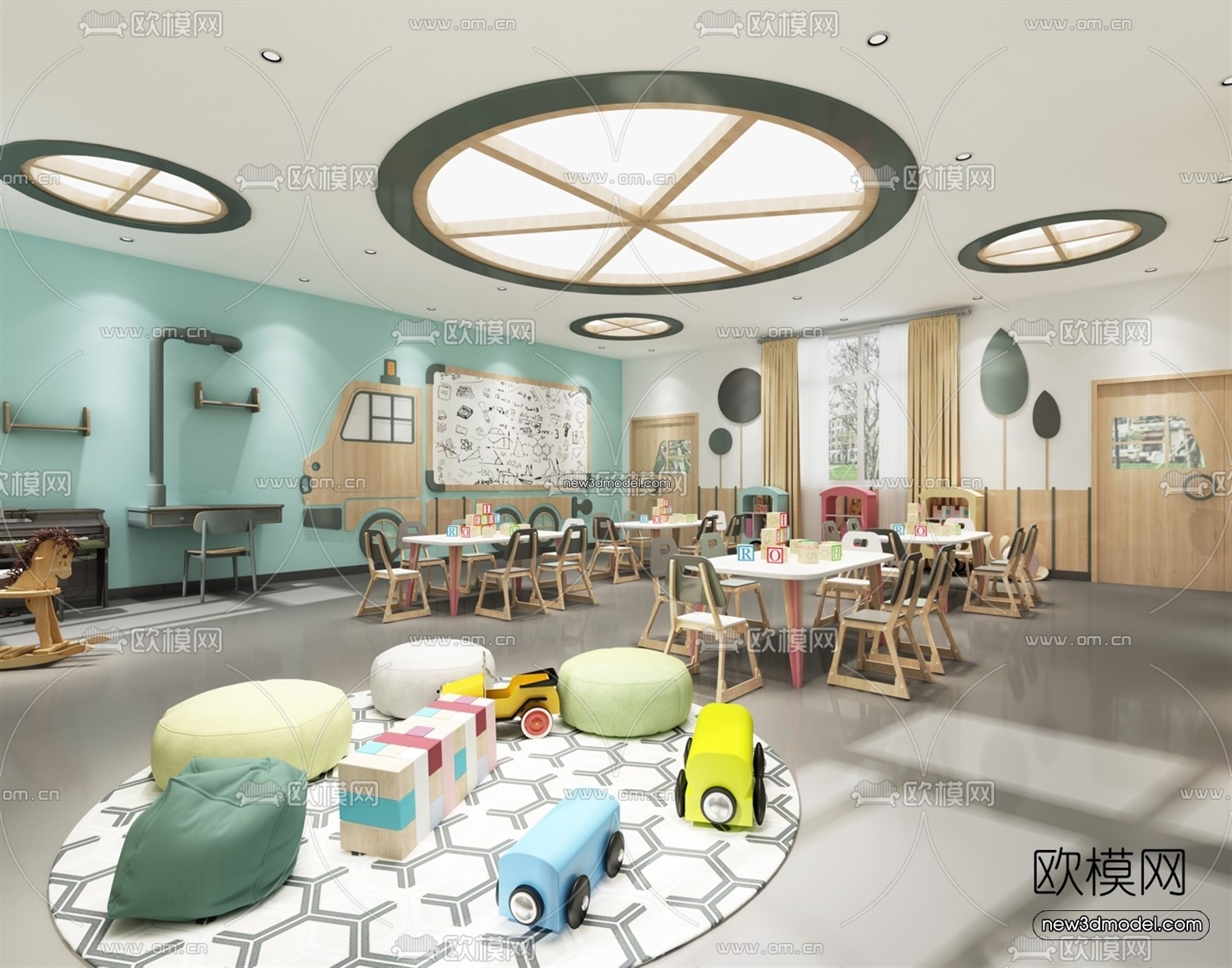 Interior 3D Model of Kindergarten – 3D Scene – 015 – VRAY - thumbnail 2
