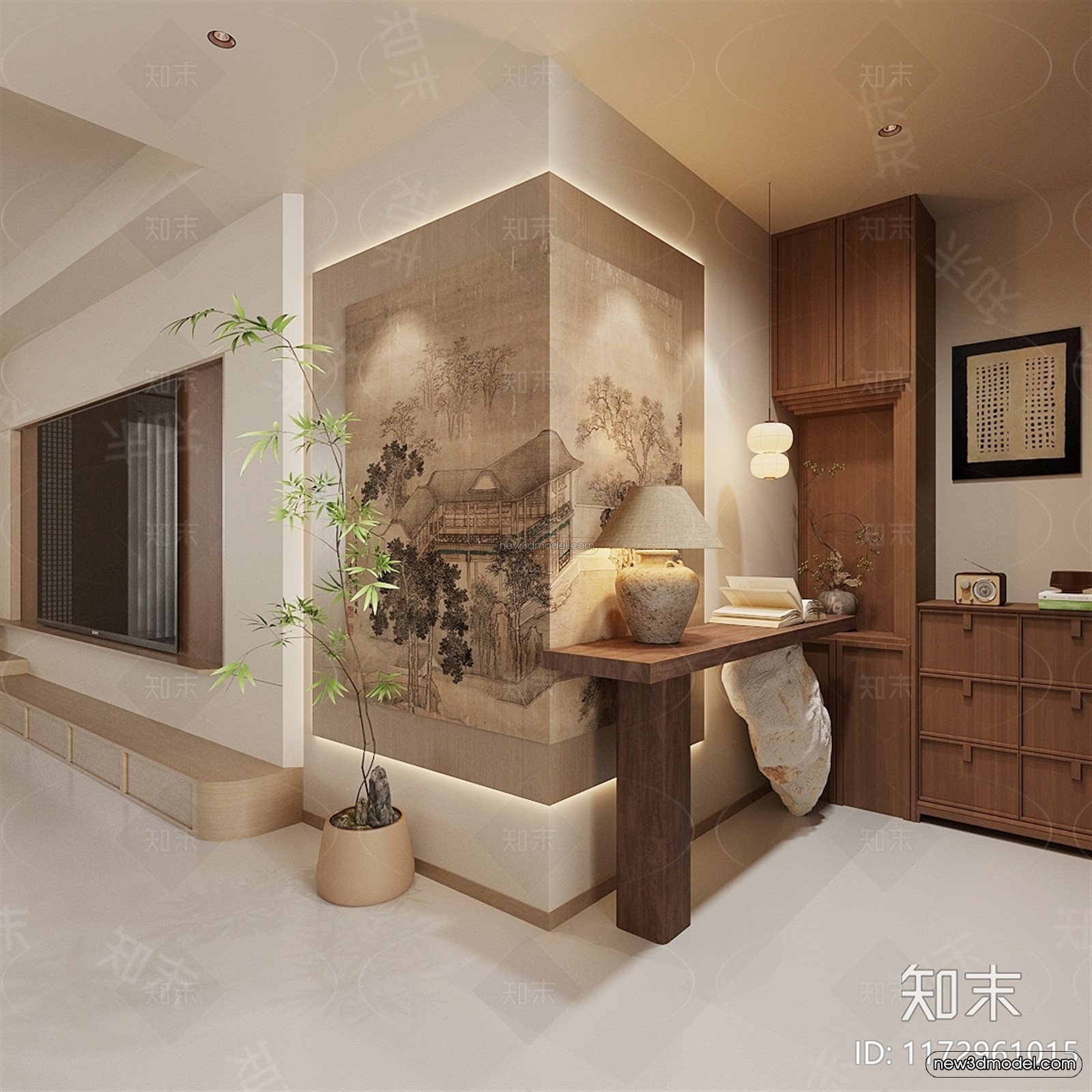 Modern Style Interior 3D Blocks and 3D Models – Living Room 3D Scene – 124 – CORONA - thumbnail 4