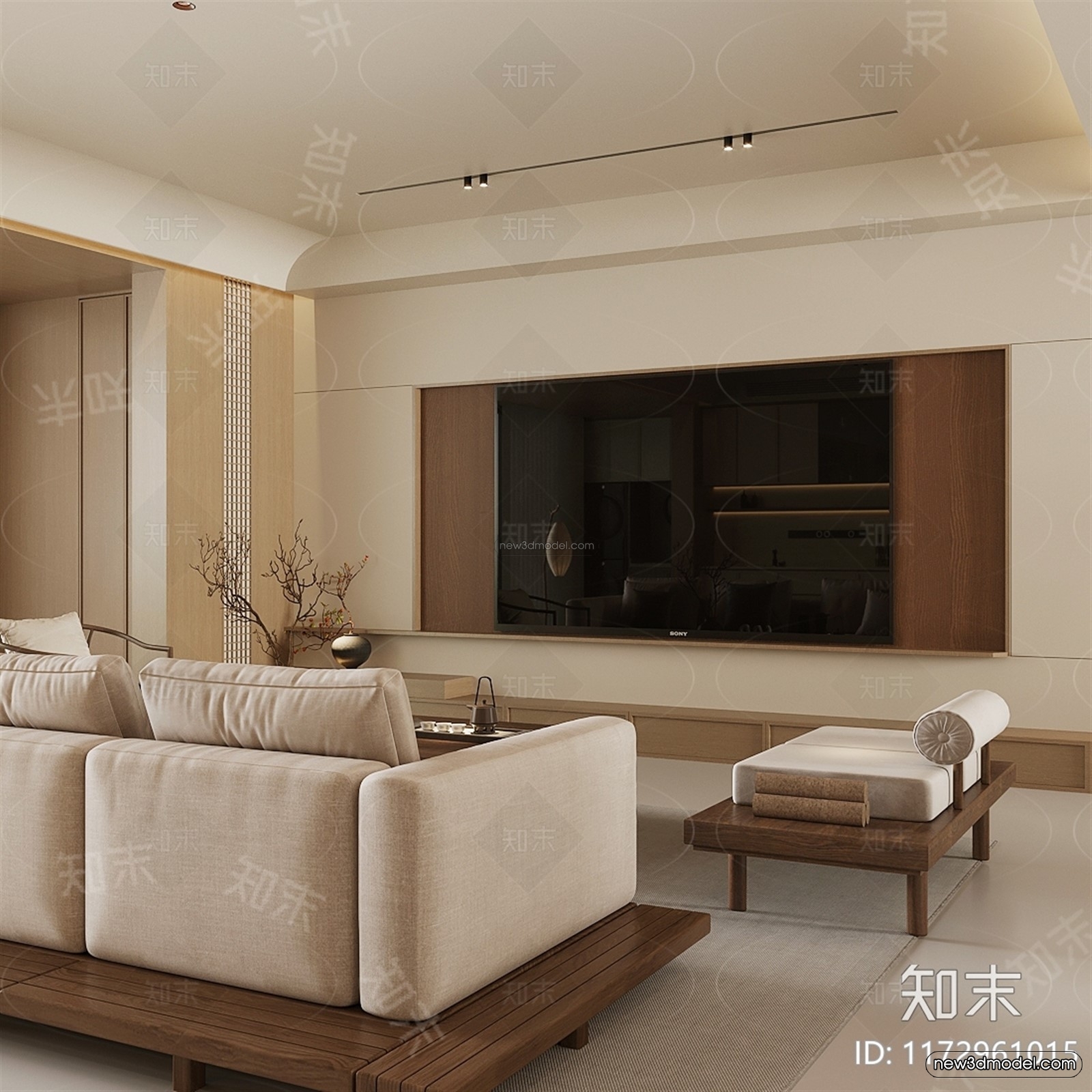 Modern Style Interior 3D Blocks and 3D Models – Living Room 3D Scene – 124 – CORONA - thumbnail 3