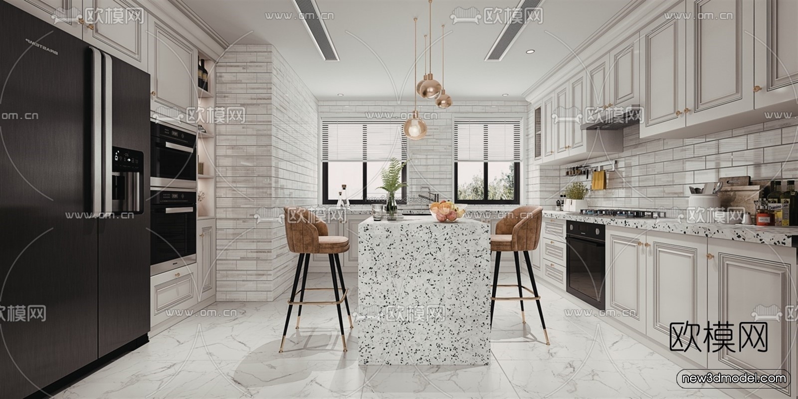 Europe Style Interior 3D Blocks – Living Room 3D Model – 081 – VRAY - thumbnail 4