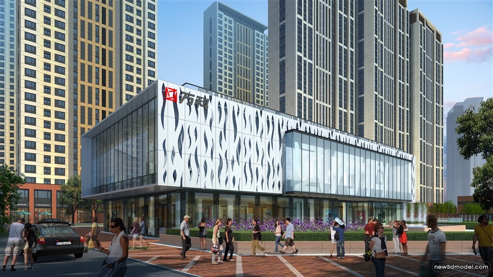3D Models of Commercial Building – Exterior 3D Scenes – 550 – VRAY - thumbnail 3