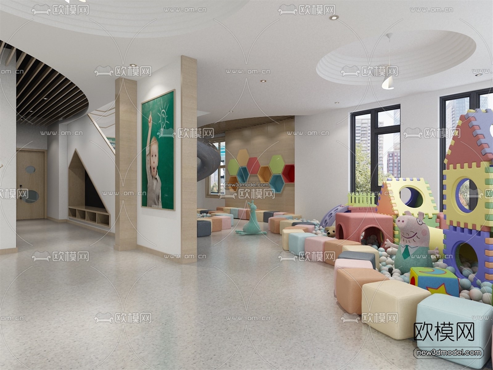Interior 3D Model of Kindergarten – 3D Scene – 018 – VRAY - thumbnail 4
