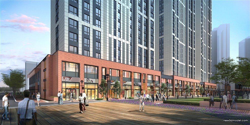 3D Models of Commercial Building – Exterior 3D Scenes – 550 – VRAY - thumbnail 2