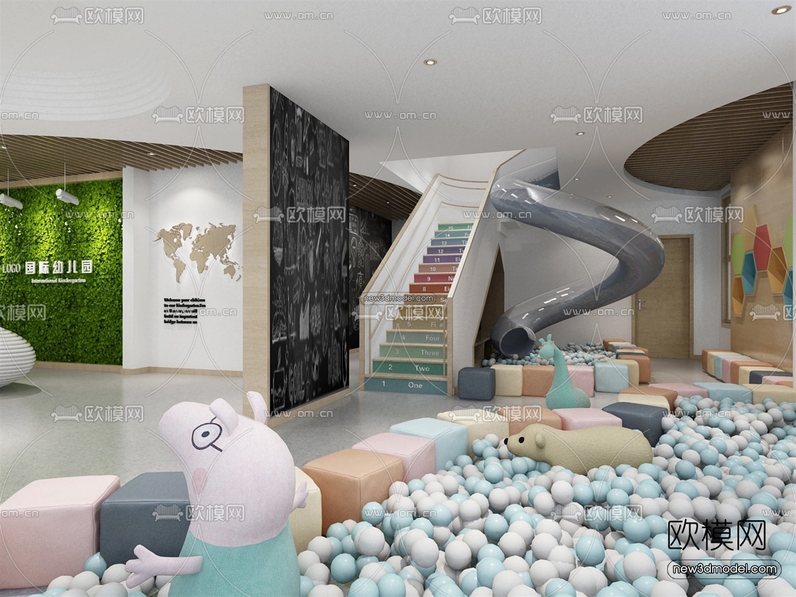 Interior 3D Model of Kindergarten – 3D Scene – 018 – VRAY - thumbnail 3