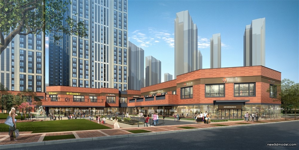 3D Models of Commercial Building – Exterior 3D Scenes – 550 – VRAY - thumbnail 4