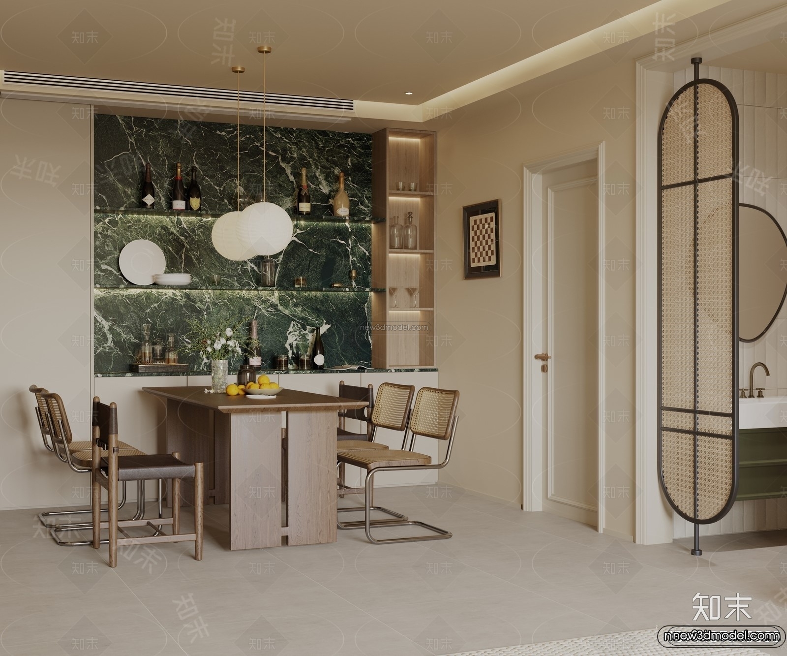 Modern Style Interior 3D Blocks and 3D Models – Living Room 3D Scene – 126 – CORONA - thumbnail 3