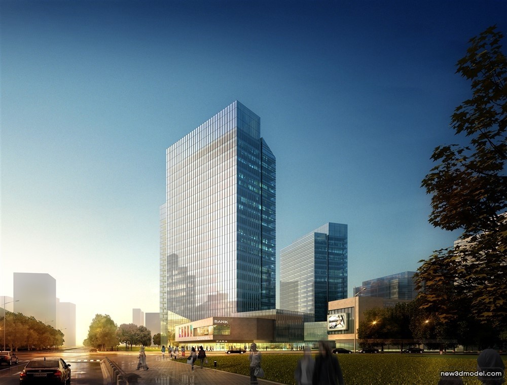 3D Models of Commercial Building – Exterior 3D Scenes – 738 – VRAY - thumbnail 3