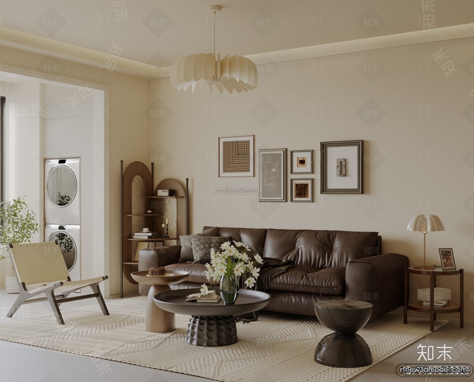 Modern Style Interior 3D Blocks and 3D Models – Living Room 3D Scene – 126 – CORONA - thumbnail 2
