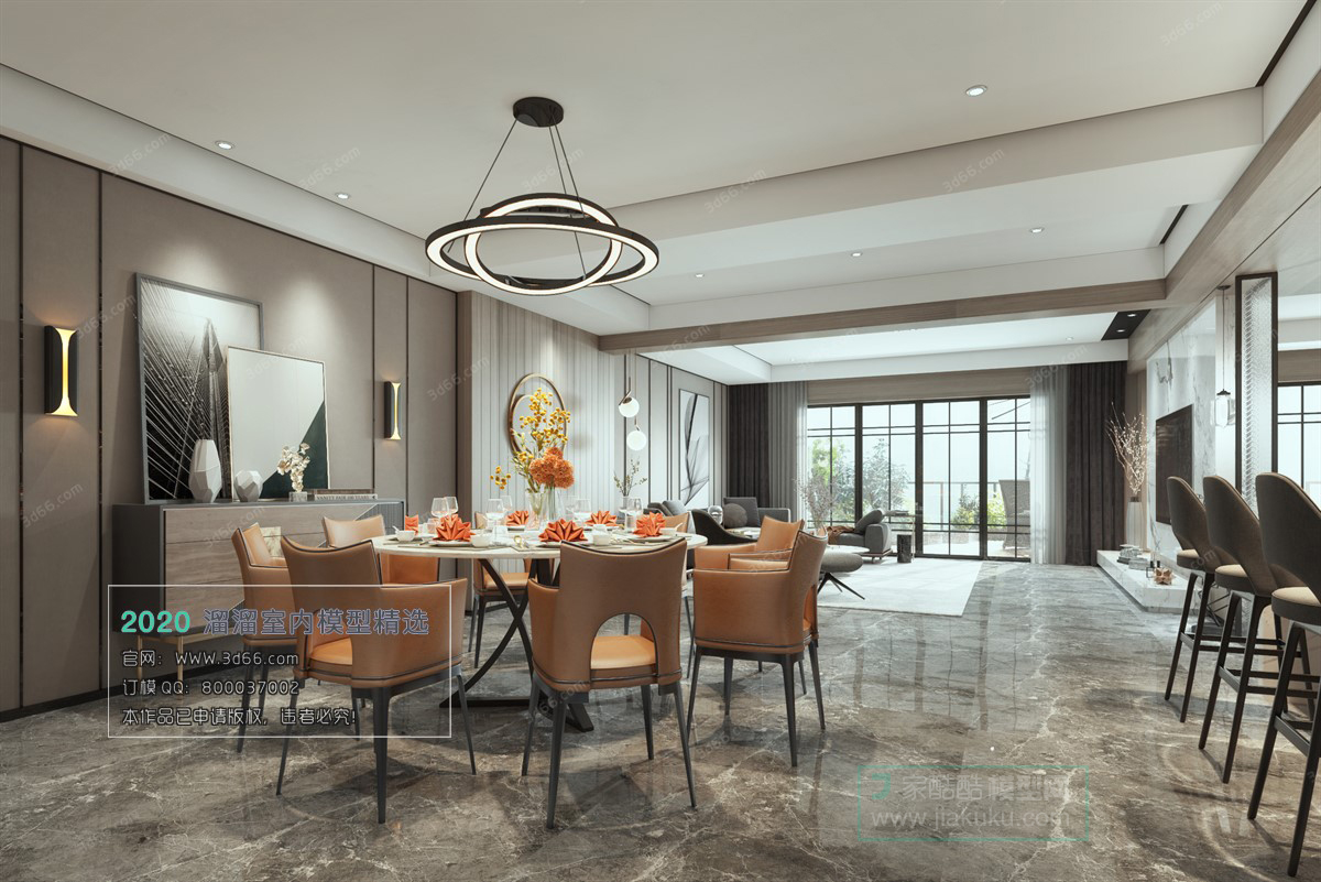 DINING ROOM – MODERN STYLE – 3D MODELS – VRAY – 028 - thumbnail 1