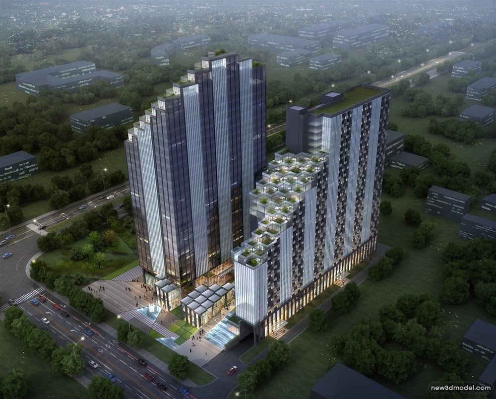 3D Models of Commercial Building – Exterior 3D Scenes – 548 – VRAY - thumbnail 4