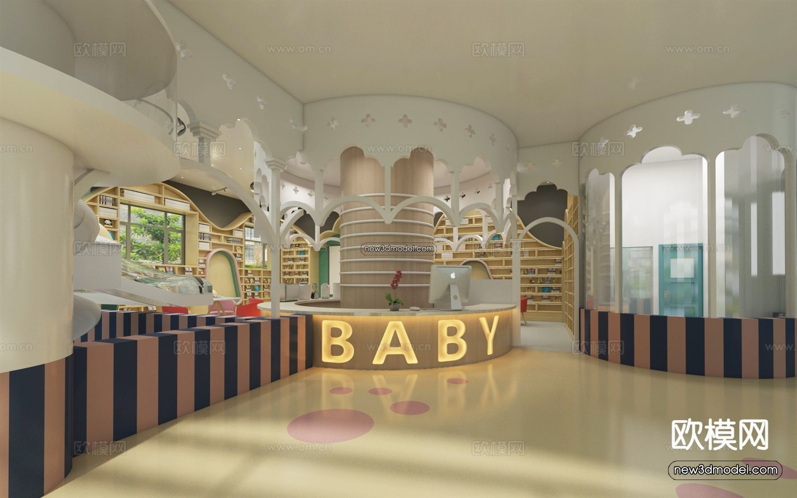 Interior 3D Model of Kindergarten – 3D Scene – 029 – VRAY - thumbnail 4