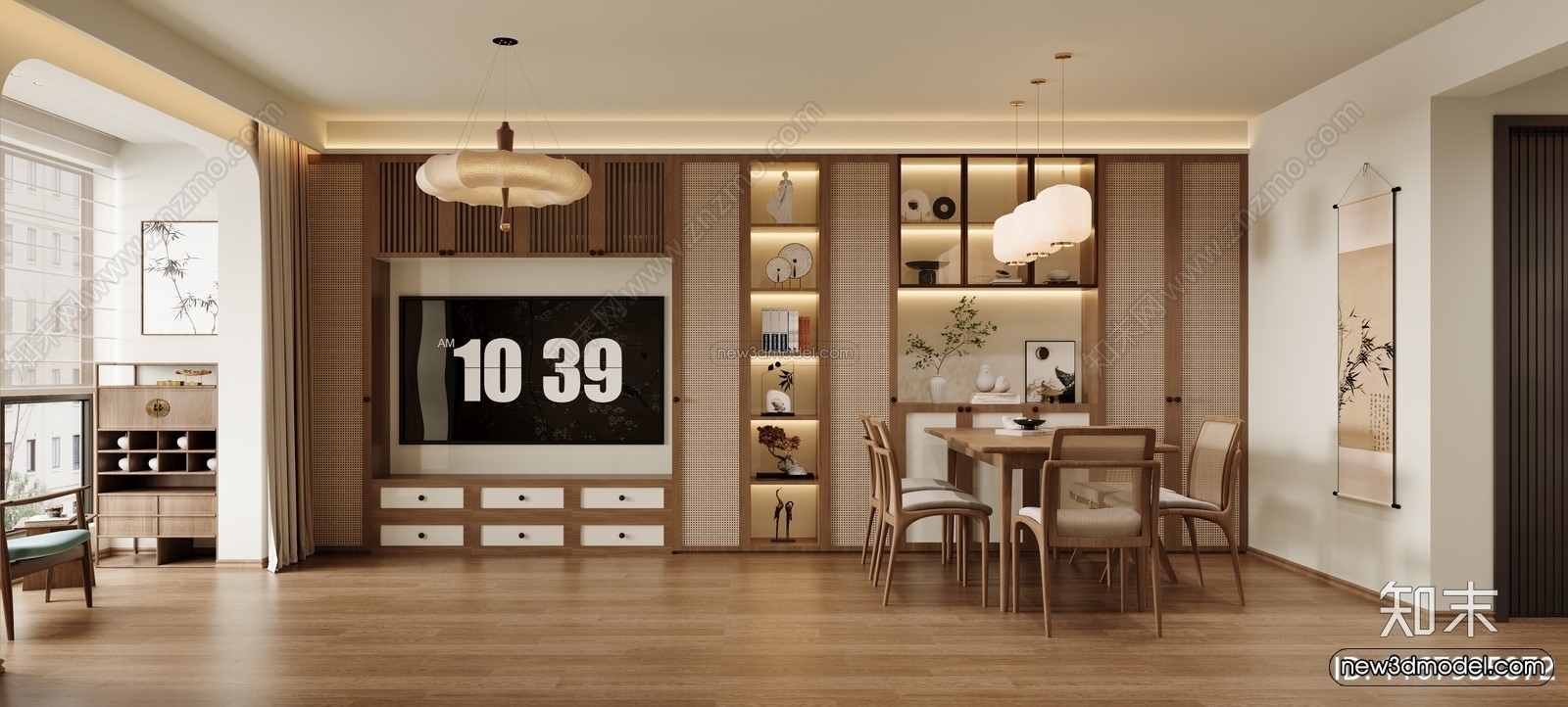 Modern Style Interior 3D Blocks and 3D Models – Living Room 3D Scene – 142 – CORONA - thumbnail 2