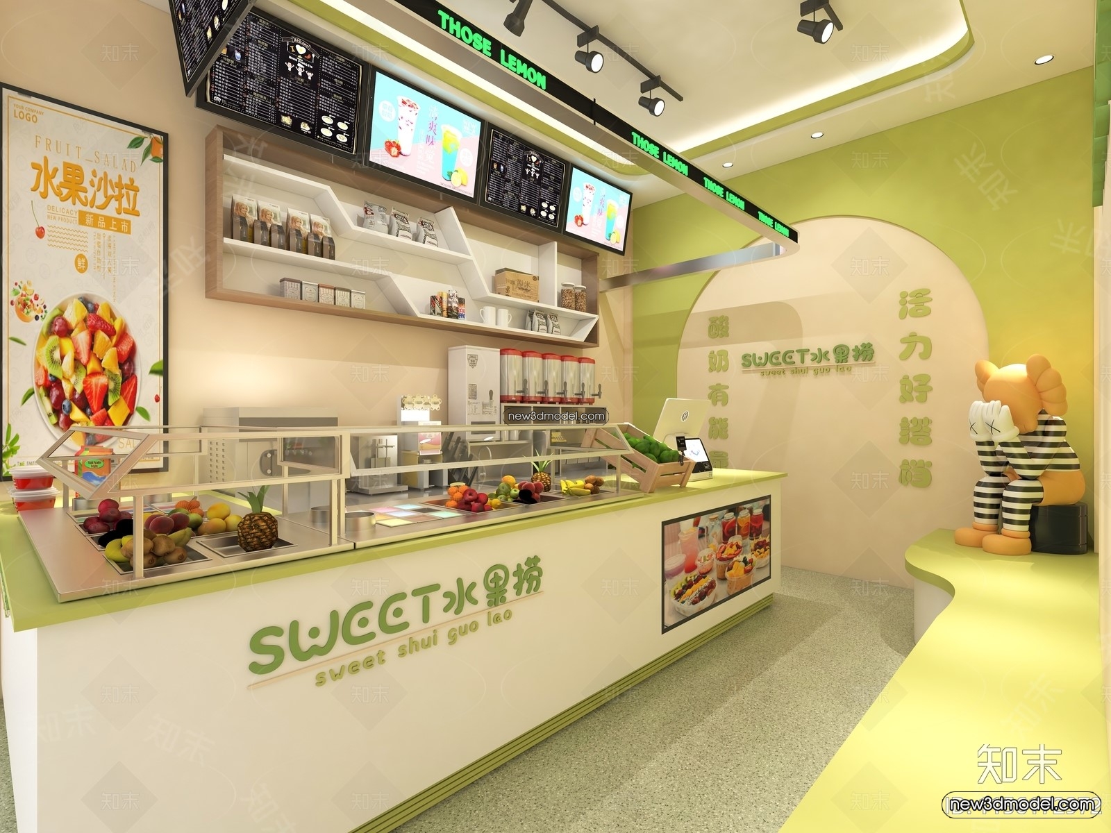 Restaurant and Fastfood 3D Scene – 3D Blocks – 191 – VRAY - thumbnail 2