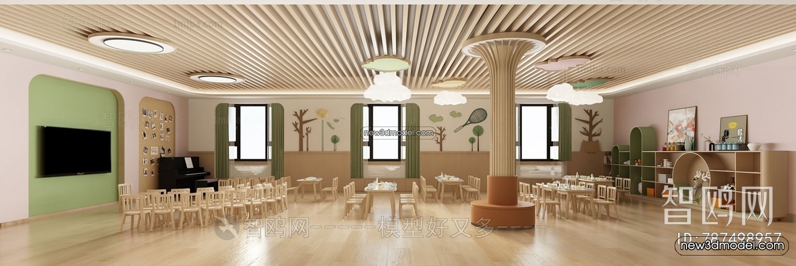 Interior 3D Model of Kindergarten – 3D Scene – 041 – VRAY - thumbnail 2