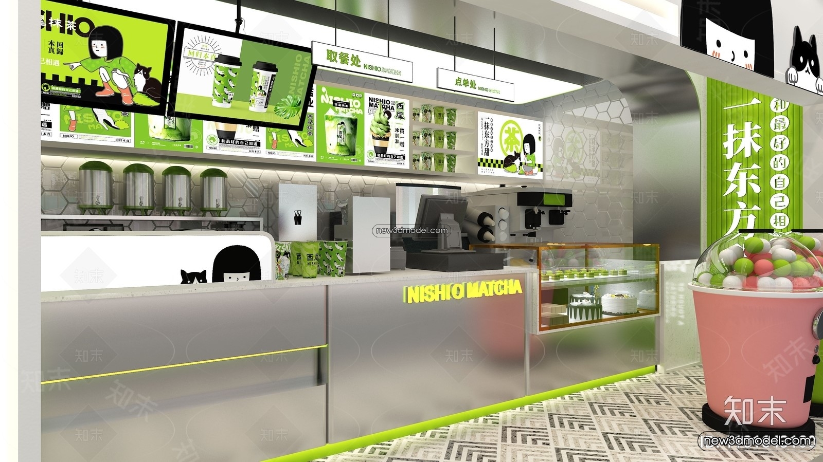 Restaurant and Fastfood 3D Scene – 3D Blocks – 195 – VRAY - thumbnail 2