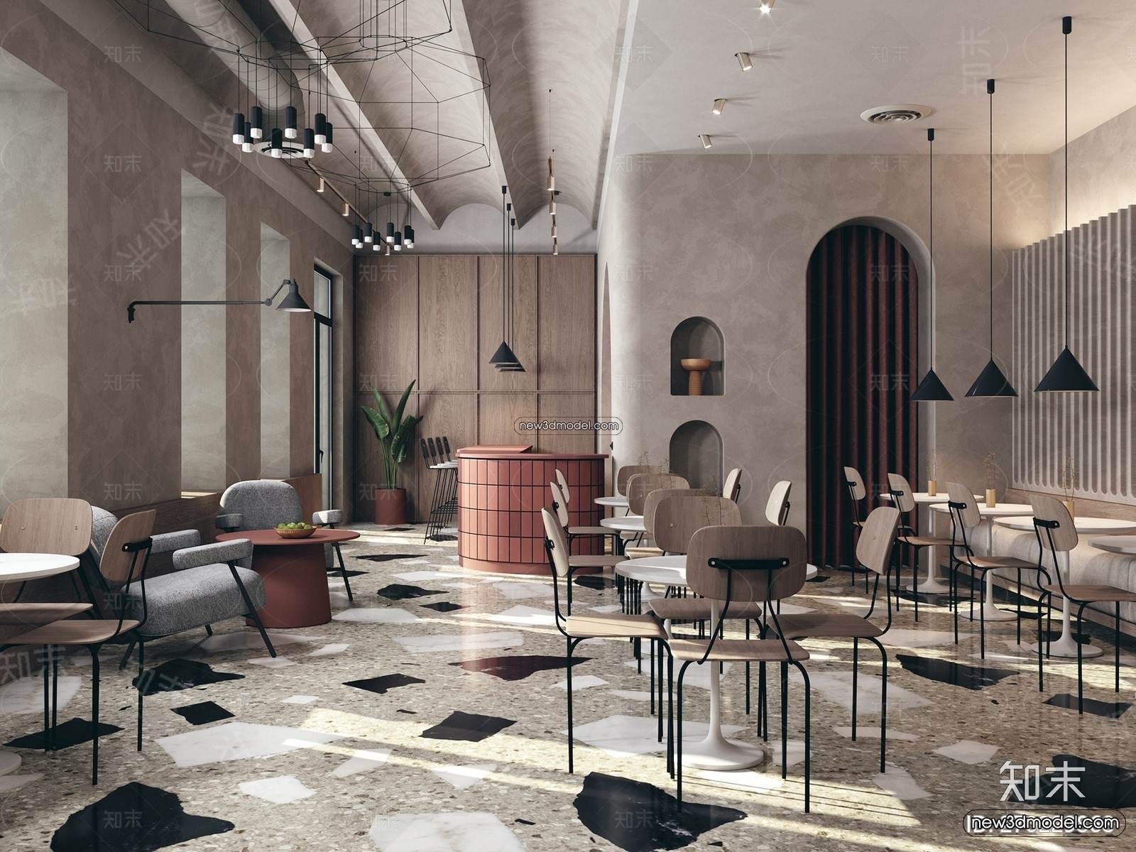 Restaurant and Fastfood 3D Scene – 3D Blocks – 199 – VRAY - thumbnail 2