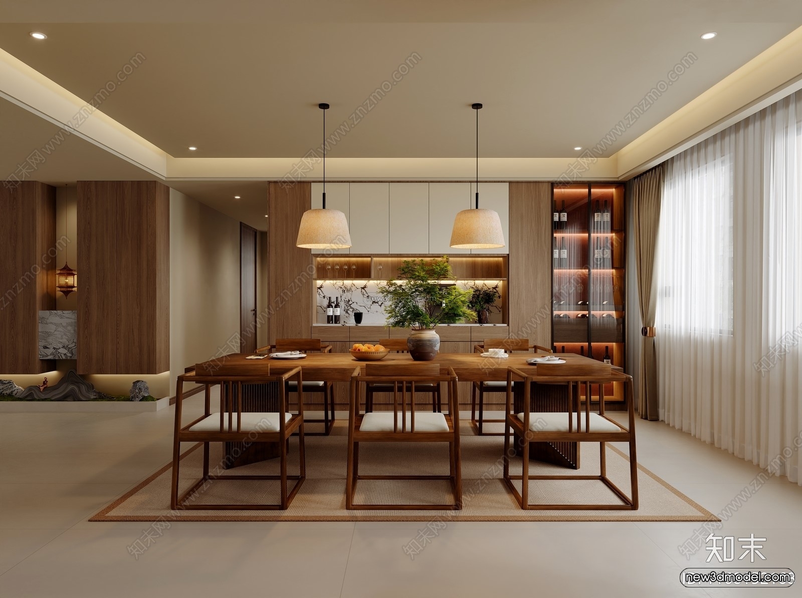 Modern Style Interior 3D Blocks and 3D Models – Living Room 3D Scene – 151 – CORONA - thumbnail 4